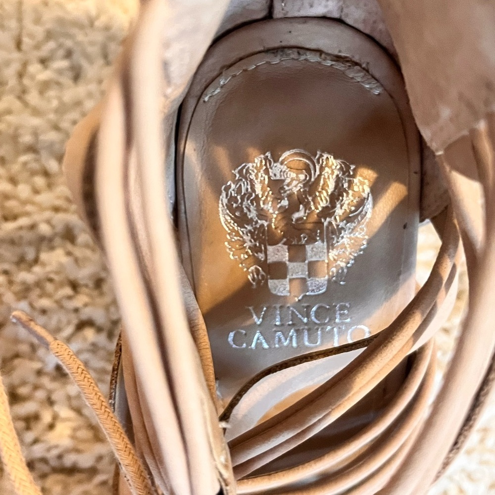 Vince Camuto Kaiann Nubuck Suede Caged Block Heel Sandal - Picture 6 of 10